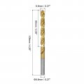 Uxcell High Speed Steel Straight Shank Twist Drill Bit Fully Ground Titanium Coated 6 8mm Diameter 34mm Total Length 12mm 14