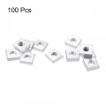 Uxcell Square Nuts M3x6mmx2mm Zinc-plated Metric Coarse Thread Assortment Kit 100 Pcs