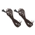8ft 18 2 Twisted Cloth Covered Lamp Cord Pcs Vintage Fabric Electrical Wire With Plug Stripped Ends Ready For Extension Wiring 