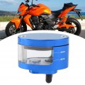 Qiilu Motorcycle Accessory Universal Brake Clutch Oil Cup Cylinder Fluid Tank Reservoir Bottle Blue