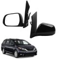 Dasbecan Left Driver Side Mirror For 2013-2017 Toyota Sienna With Blind Spot Light Heated Glass Manual Folding Replace 