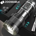 Super Bright 1800 Lumen Flashlight Usb Rechargeable 395nm Uv Light Torch With Magnet Base For Camping Hiking Black 1211