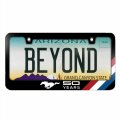 Ipick Image Made For Ford Mustang 50 Years Tri-bar Sports Stripe Black Metal License Plate Frame
