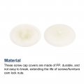 Uxcell Screw Cap Covers 120pcs 16 7x4 3mm Plastic Decoration Cover For Phillips Cam Fitting Nut Self-tapping White