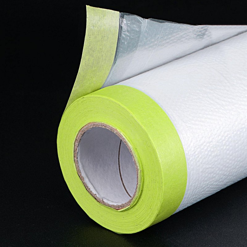 Pre-taped Masking Film 4 9 Ft X 82ft Plastic Drop Cloth With Medium-tack Painters Tape For Painting Protection Cyan 3pcs
