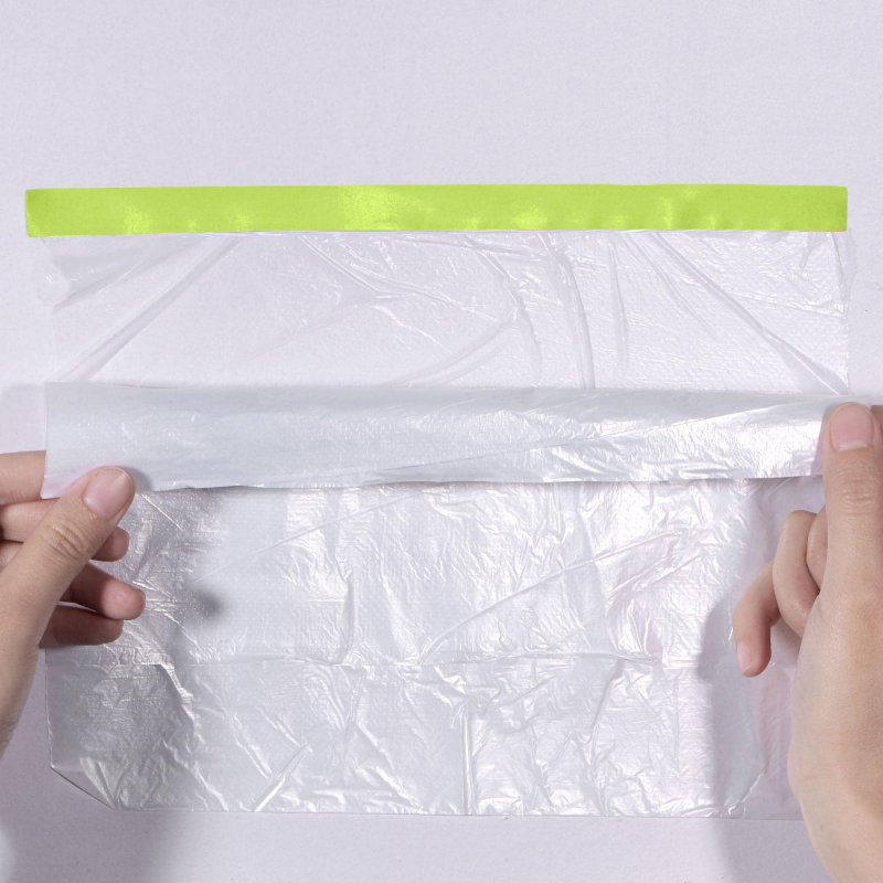 Pre-taped Masking Film 4 9 Ft X 82ft Plastic Drop Cloth With Medium-tack Painters Tape For Painting Protection Cyan 3pcs