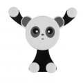 Iplusmile Panda Car Air Vent Phone Holder Bracket 360 Degree Rotatable Mobile Gravity Sensing Stand Black 