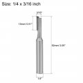 Uxcell Router Bit 1 4 Shank 3 16 Cutting Dia Single Straight Flute Carbide For Woodworking Carpentry Milling Cutter Tool