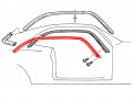 Lh Rh Rubber Seal Pair Roof Side Rail Weatherstrip 1972-73 Gran Torino Sport 2-door Fastback D3oz-6351222-3