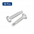 Uxcell 10 X 1 Self Drilling Screws 50pcs 304 Stainless Steel Phillips Pan Head Tapping For Wood Plastic