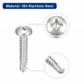 Uxcell 10 X 1 Self Drilling Screws 50pcs 304 Stainless Steel Phillips Pan Head Tapping For Wood Plastic