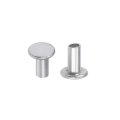100 Pcs 2mm X 4mm Aluminum Flat Head Semi-tubular Rivets Silver Tone 