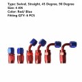Labwork Universal Oil Fuel Line Hose 10 Ft 4 An Double Stainless Steel Braided W 6 Pcs Swivel Fitting Ends Adapter Kit Blue Red