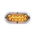 12 Pack Of Long Haul Clear Amber 6 Oval Surface Mount Stop Tail Turn Led W Chrome Bezel 