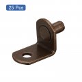 Uxcell Shelf Support Pegs 25pcs 6mm 1 4 L-shaped Bracket Pin With Hole For Furniture Cabinet Closet Shelves Supplies Copper