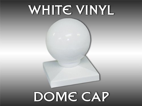 4 White Dome Vinyl Post Cap