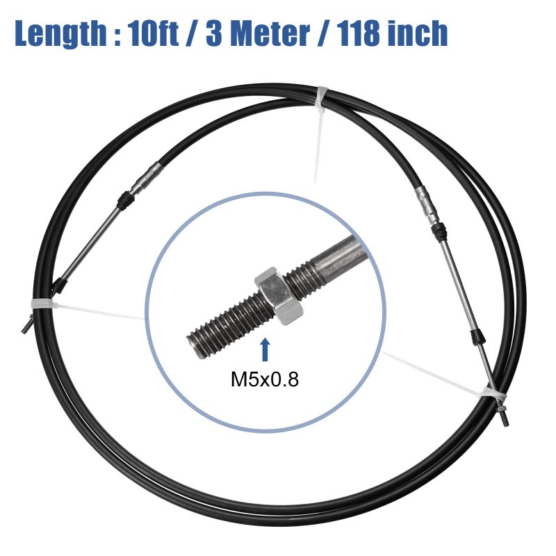 Motoforti 1pcs 10ft 3 Meter 118 Inch Marine Type 3300 33c Throttle Shift Remote Control Box Cable For Yamaha Outboard Engine