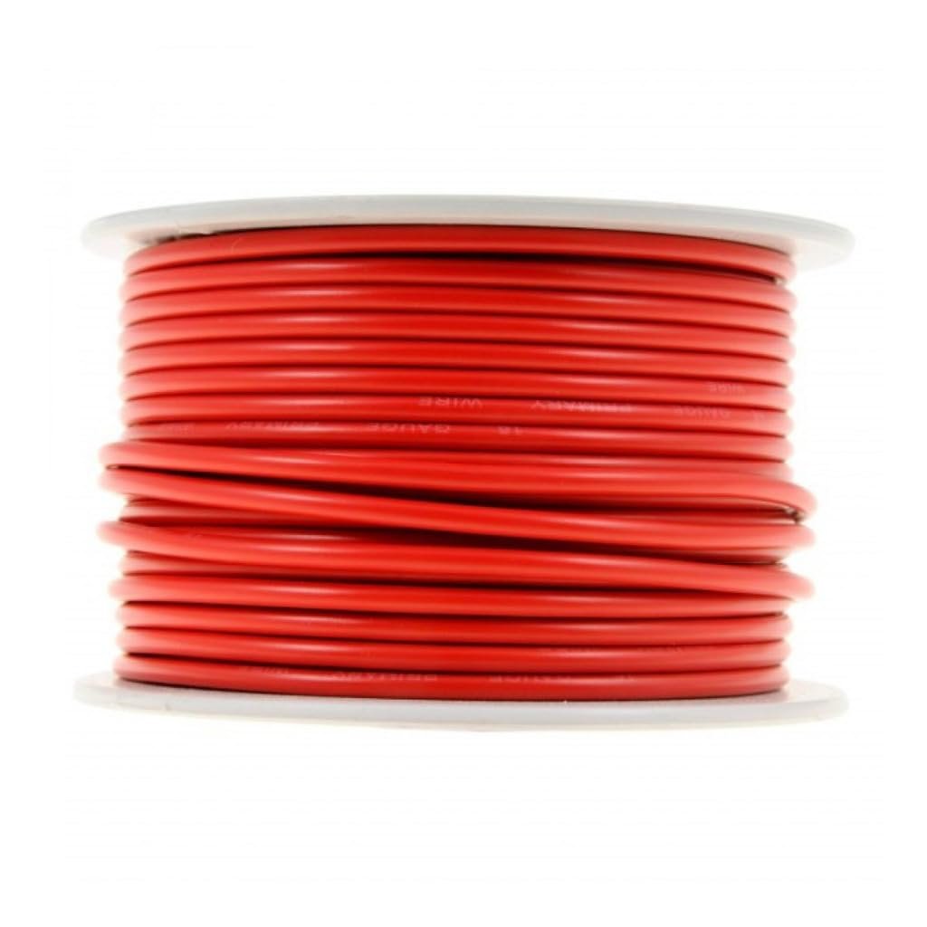 Primary Wire 16 Ga Stranded Copper Core Red Polyvinyl Chloride Insulation 100 Ft 1200 In Alx-pau-mm-85784-cl360a50