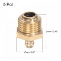 Uxcell Brass Straight Grease Fitting M16 X 1 5mm Thread Hydraulic Accessories 5pcs