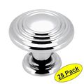 Cosmas 4122ch Polished Chrome 3 Ring Cabinet Hardware Round Knob 1-1 4 Diameter 25 Pack 
