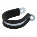 35mm Dia Epdm Lined R Shaped Zinc Plated Stainless Steel Pipe Clip Cable Clamp 