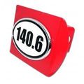 140 6 Bw Oval All Metal Red Hitch Cover 