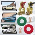 1 Pair Solid Brass Marine Battery Terminal Connectors Top Post-with Color-coded Positive Negative Wing Nuts For 12v 24v
