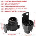 1 Set 7 To 13 Pin Trailer Connector Adapter Converter Socket Plug For Towing Caravan Truck Towbar Waterproof 12v
