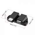Uxcell Double Touch Catch Magnetic Press Latch For Cabinet Door Cupboard Black 2pcs