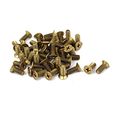 Uxcell M4 X 0 7mm Pitch Gb819 Fasteners Countersunk Screws Brass Tone 50 Pcs