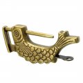 Uxcella 59mm Body Wide Padlock Antique Chinese Old Style Zinc Alloy Brass Plated
