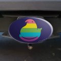 Rainbow Striped Peep Oval Tow Trailer Hitch Cover Plug Insert