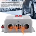 Qiilu 12v Car Heater Compact 3 Hole 600wa 800w Winter Fast Heating Warmer Frost Removing Defrost Defogger Low Noise