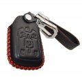 Zorratin Real Leather Key Fob Cover Keychain Hook For Gmc Yukon Chevrolet Chevy Suburban Tahoe 2015-2020 