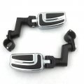 Smt-black Chrome Highway Airflow Foot Rest Pegs With 1 Inch Mounting Bracket Compatible Gl1800 Gl1500 Gl1100 Gl1200 Vt750
