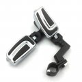 Smt-black Chrome Highway Airflow Foot Rest Pegs With 1 Inch Mounting Bracket Compatible Gl1800 Gl1500 Gl1100 Gl1200 Vt750