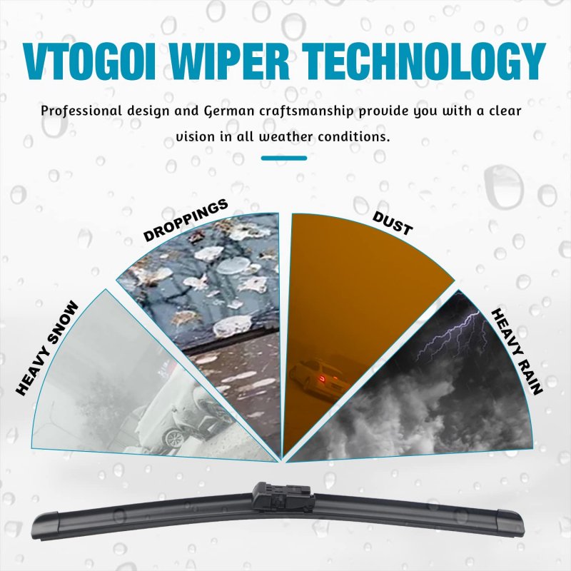 Windshield Wiper Blades For Land Rover Range Velar 2018 To 2025 Front And Rear Set 26in 19in 13in All Weather Pack Of 3