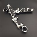 Smt-chrome Short Angled Adjustable Peg Mounting Kit Flat End Footpeg Compatible With V-star Roadstar Suzuki Boulevard 1-1 2