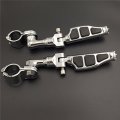 Smt-chrome Short Angled Adjustable Peg Mounting Kit Flat End Footpeg Compatible With V-star Roadstar Suzuki Boulevard 1-1 2