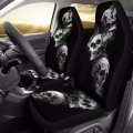Qiilu Skull Car Seat Cover Protector Skeleton Breathable Backrests Interior Decor Compatible For Car Truck Suv Van 1