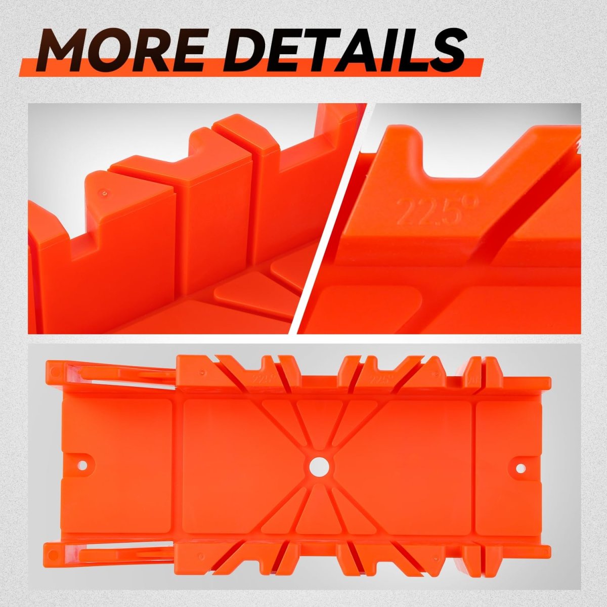 Precision Hand Clamping Mitre Cutter Case With 90 45 And 22 5 Degrees Hole Slot For Woodworking Molding Trim Frame Red
