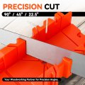 Precision Hand Clamping Mitre Cutter Case With 90 45 And 22 5 Degrees Hole Slot For Woodworking Molding Trim Frame Red