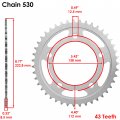 Caltric Rear Wheel Chain Sprocket Compatible With Honda Cbr600f F2 91-94 F3 95-96 43 Teeth