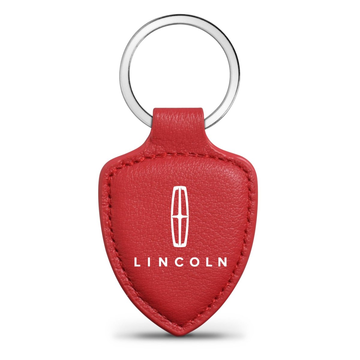 Lincoln Red Shield-shape Style Genuine Leather Key Chain Official Licensed
