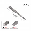 10 Pcs Ta27 Magnetic Triangular Head Screwdriver Bits 1 4 Inch Hex Shank 2 56-inch Length S2 Power Tools