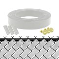 White View Blocking Privacy Tape For Chain Link Fence 250 Ft Roll Uv Resistant With Mounting Bracket And Gold Fasteners Pvc 