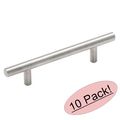 Cosmas 305-4sn Satin Nickel Cabinet Hardware Euro Style Bar Handle Pull 4 Hole Centers 6-3 8 Overall Length 10 Pack 