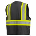 Pioneer Safety Vest For Men Hi Vis Reflective Solid Neon 8 Pockets Zipper Adjustable Construction Traffic Survey Work A 