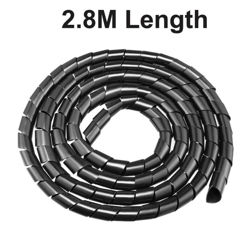 Spiral Cable Wrap Wire Cord Wraps 3 4-inch X 9ft Black Pe Polyethylene Flexible Tubing For Computer