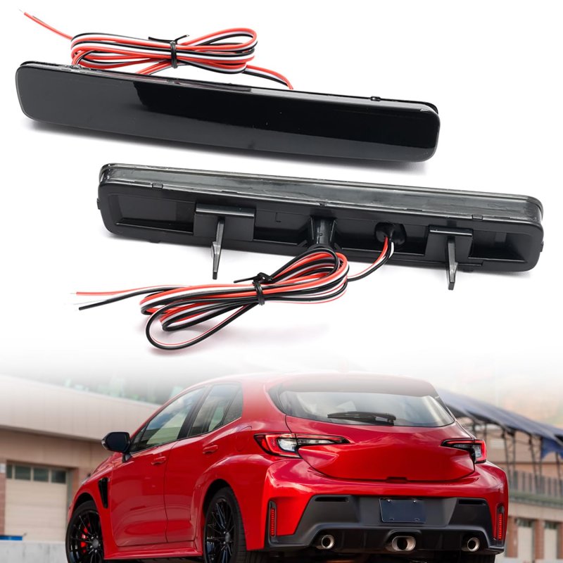 Nslumo Led Rear Bumper Reflector Lights For 2023 2024 Up To Yota Gr Corolla Red Tail Driving Parking Lamps Full Strip Upgrade